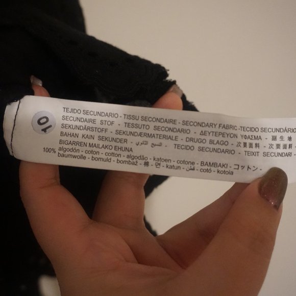 NEW Zara Embroidered Eyelet Crochet Layered Black Tank Top Blouse Sleeveless XL - Picture 5 of 6